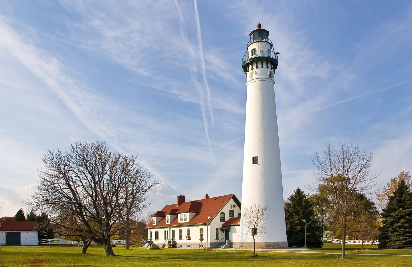 Wind Point Lighthouse on Lake Michigan.
